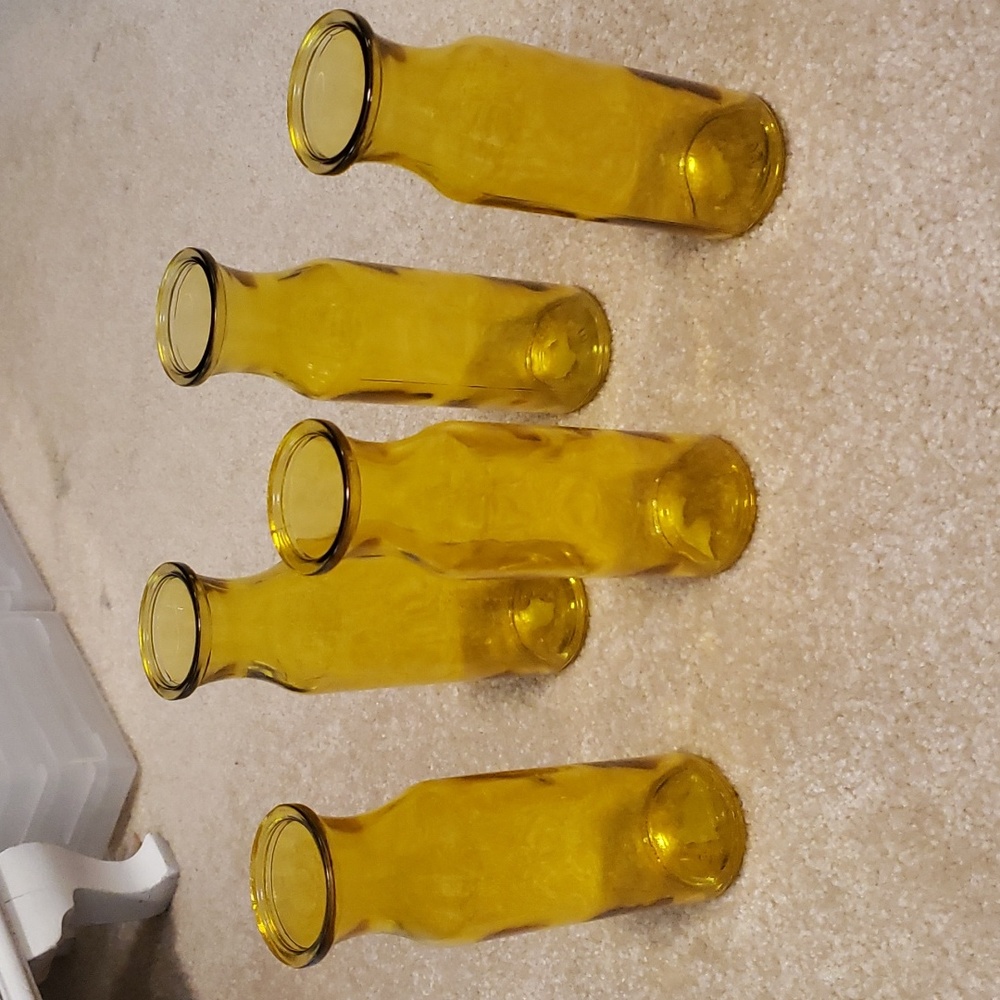 5 TALL YELLOW VASES
